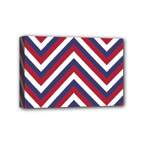 United States Red White And Blue American Jumbo Chevron Stripes Mini Canvas 6  X 4  by PodArtist