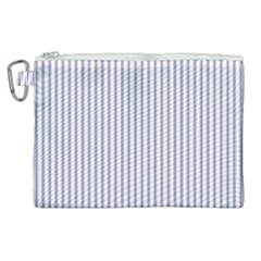 Mattress Ticking Narrow Striped Pattern In Usa Flag Blue And White Canvas Cosmetic Bag (xl) by PodArtist