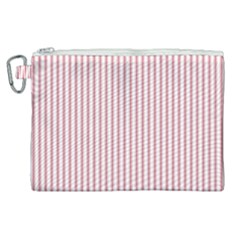 Mattress Ticking Narrow Striped Usa Flag Red And White Canvas Cosmetic Bag (xl) by PodArtist