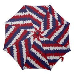 Ny Usa Candy Cane Skyline In Red White & Blue Hook Handle Umbrellas (large) by PodArtist