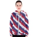 NY USA Candy Cane Skyline in Red White & Blue Women s Zipper Hoodie View1