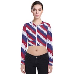 Ny Usa Candy Cane Skyline In Red White & Blue Bomber Jacket by PodArtist