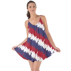 Ny Usa Candy Cane Skyline In Red White & Blue Love The Sun Cover Up by PodArtist