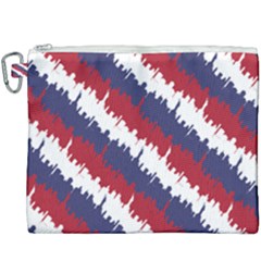 Ny Usa Candy Cane Skyline In Red White & Blue Canvas Cosmetic Bag (xxxl) by PodArtist