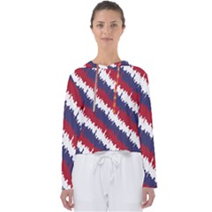 Ny Usa Candy Cane Skyline In Red White & Blue Women s Slouchy Sweat by PodArtist