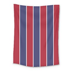 Large Red White And Blue Usa Memorial Day Holiday Vertical Cabana Stripes Medium Tapestry by PodArtist