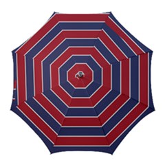 Large Red White And Blue Usa Memorial Day Holiday Horizontal Cabana Stripes Golf Umbrellas by PodArtist