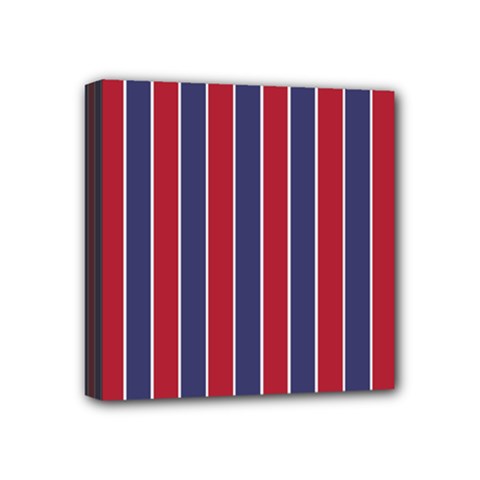 Large Red White And Blue Usa Memorial Day Holiday Pinstripe Mini Canvas 4  X 4  by PodArtist