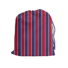 Large Red White And Blue Usa Memorial Day Holiday Pinstripe Drawstring Pouches (extra Large) by PodArtist