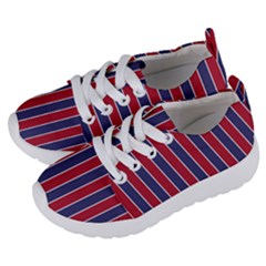 Large Red White And Blue Usa Memorial Day Holiday Pinstripe Kids  Lightweight Sports Shoes by PodArtist