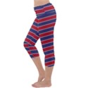 Large Red White and Blue USA Memorial Day Holiday Pinstripe Capri Yoga Leggings View2