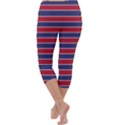 Large Red White and Blue USA Memorial Day Holiday Pinstripe Capri Yoga Leggings View4