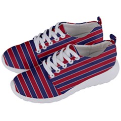 Large Red White And Blue Usa Memorial Day Holiday Pinstripe Men s Lightweight Sports Shoes by PodArtist