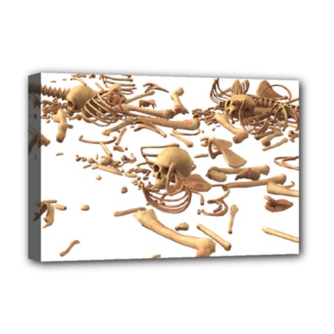 Skull Bone Skeleton Bones Deluxe Canvas 18  X 12  