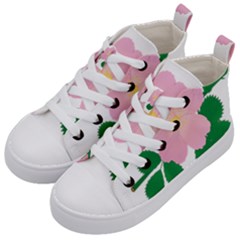 Rose Flower Briar Pink Flowers Kid s Mid-top Canvas Sneakers by Sapixe