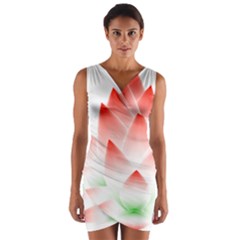 Lotus Flower Blossom Abstract Wrap Front Bodycon Dress by Sapixe