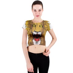 Lion Animal Roar Lion S Mane Comic Crew Neck Crop Top