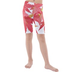 Leaves Maple Branch Autumn Fall Kids  Mid Length Swim Shorts