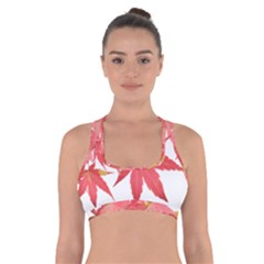 Leaves Maple Branch Autumn Fall Cross Back Sports Bra