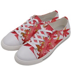 Leaves Maple Branch Autumn Fall Women s Low Top Canvas Sneakers by Sapixe