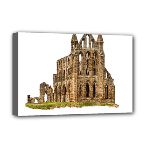 Ruin Monastery Abbey Gothic Whitby Deluxe Canvas 18  X 12   by Sapixe