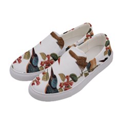 Bird Birds Branch Flowers Vintage Women s Canvas Slip Ons