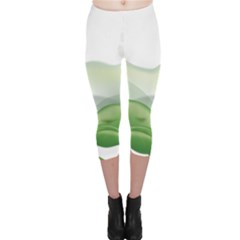 Pearl Drop Flower Plant Capri Leggings  by Sapixe