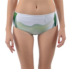 Pearl Drop Flower Plant Reversible Mid-waist Bikini Bottoms