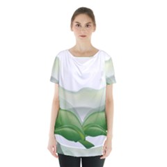 Pearl Drop Flower Plant Skirt Hem Sports Top