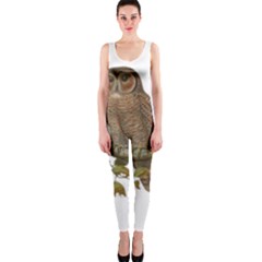 Bird Owl Animal Vintage Isolated One Piece Catsuit