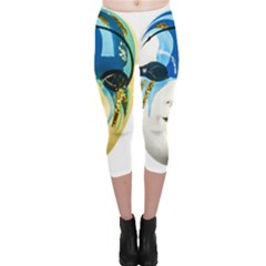 Porcelain Mask Minature Mask Capri Leggings  by Sapixe