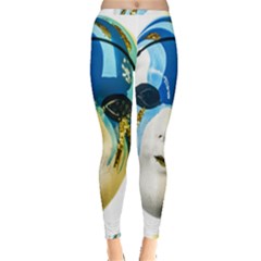 Porcelain Mask Minature Mask Inside Out Leggings by Sapixe