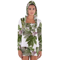 Leaves Plant Branch Nature Foliage Long Sleeve Hooded T-shirt