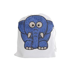 Elephant Animal Cartoon Elephants Drawstring Pouches (large)  by Sapixe