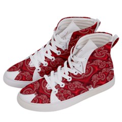 Butterfly Red Fractal Art Nature Men s Hi-top Skate Sneakers by Sapixe