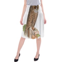 Bird Owl Animal Vintage Isolated Midi Beach Skirt by Sapixe