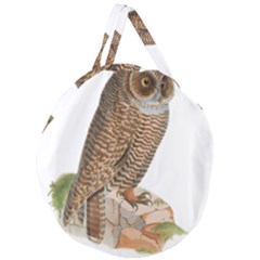 Bird Owl Animal Vintage Isolated Giant Round Zipper Tote