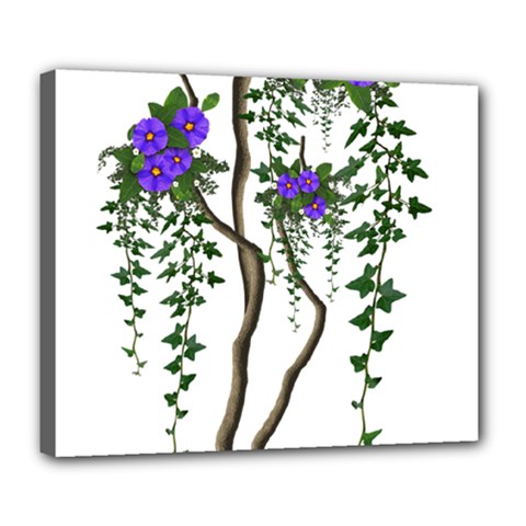 Image Cropped Tree With Flowers Tree Deluxe Canvas 24  X 20  