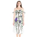 Image Cropped Tree With Flowers Tree Shoulder Tie Bardot Midi Dress View1