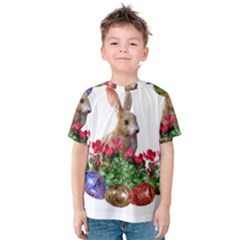 Easter Eggs Rabbit Celebration Kids  Cotton Tee