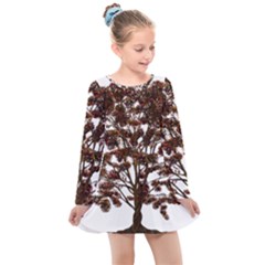 Tree Vector Ornament Color Kids  Long Sleeve Dress