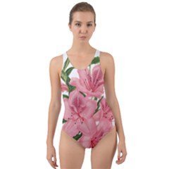 Flower Plant Blossom Bloom Vintage Cut-out Back One Piece Swimsuit