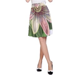Passion Flower Flower Plant Blossom A-line Skirt by Sapixe