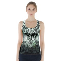 Awesome Tiger In Green And Black Racer Back Sports Top by FantasyWorld7