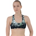 Awesome Tiger In Green And Black Criss Cross Racerback Sports Bra View1