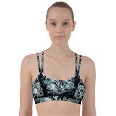 Awesome Tiger In Green And Black Line Them Up Sports Bra by FantasyWorld7