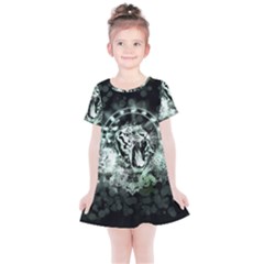 Awesome Tiger In Green And Black Kids  Simple Cotton Dress by FantasyWorld7