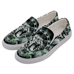 Awesome Tiger In Green And Black Men s Canvas Slip Ons by FantasyWorld7