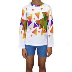 Abstract Pattern Background Design Kids  Long Sleeve Swimwear