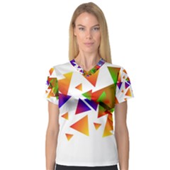 Abstract Pattern Background Design V-neck Sport Mesh Tee